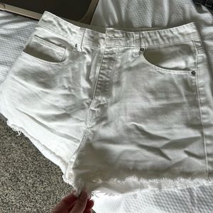 White Jean Shorts